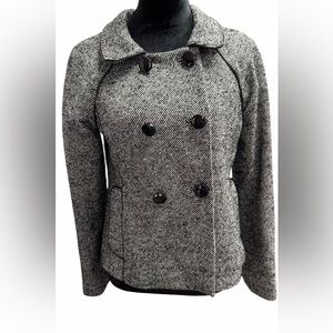 Banana Republic Women's Gray Double-Breasted Jacket Size 6